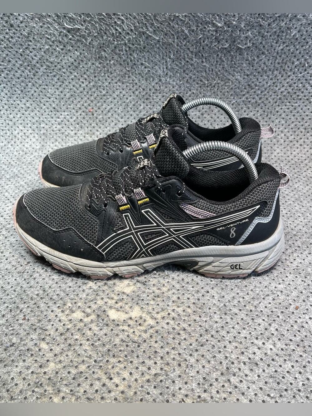 Asics Gel-Venture 8 Black White Wide Running Shoes Size 9 Women’s